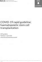 COVID-19 rapid guideline: haematopoietic stem cell transplantation NICE guideline [NG164]